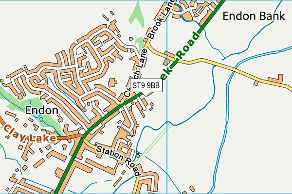 ST9 9BB map - OS VectorMap District (Ordnance Survey)