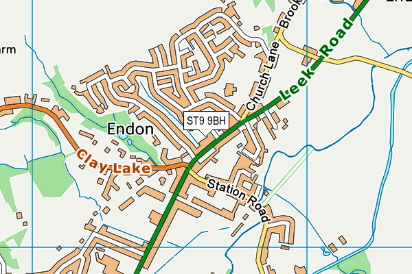 ST9 9BH map - OS VectorMap District (Ordnance Survey)