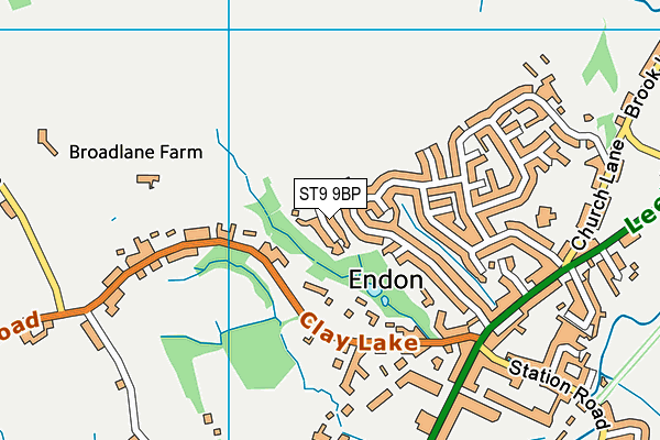 ST9 9BP map - OS VectorMap District (Ordnance Survey)