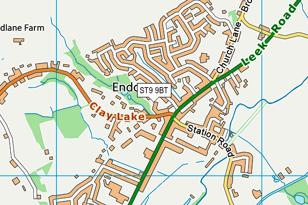 ST9 9BT map - OS VectorMap District (Ordnance Survey)