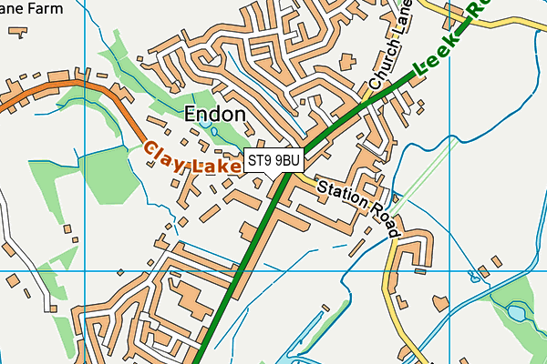 ST9 9BU map - OS VectorMap District (Ordnance Survey)