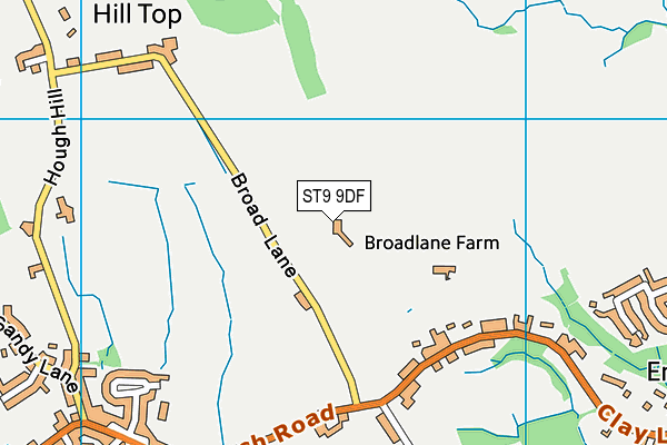 ST9 9DF map - OS VectorMap District (Ordnance Survey)