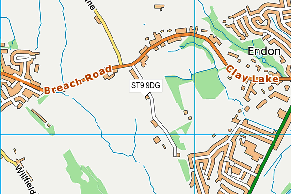 ST9 9DG map - OS VectorMap District (Ordnance Survey)