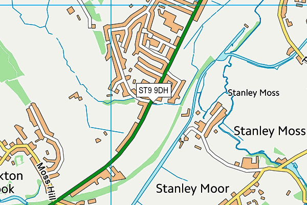 ST9 9DH map - OS VectorMap District (Ordnance Survey)