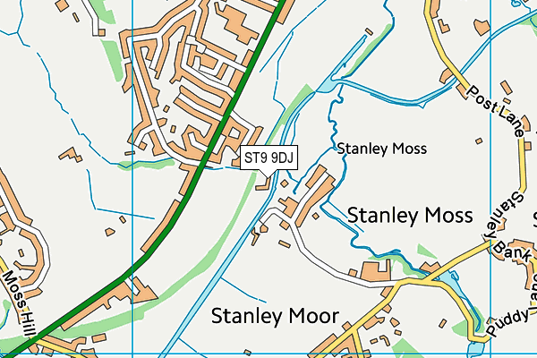 ST9 9DJ map - OS VectorMap District (Ordnance Survey)