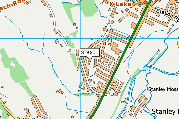 ST9 9DL map - OS VectorMap District (Ordnance Survey)