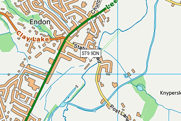 ST9 9DN map - OS VectorMap District (Ordnance Survey)