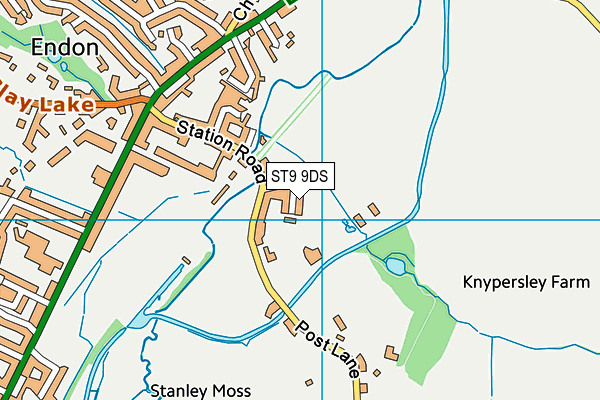 ST9 9DS map - OS VectorMap District (Ordnance Survey)