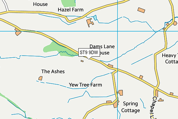 ST9 9DW map - OS VectorMap District (Ordnance Survey)