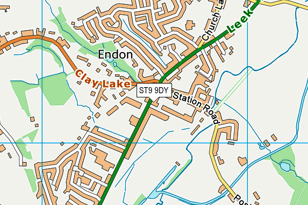 ST9 9DY map - OS VectorMap District (Ordnance Survey)