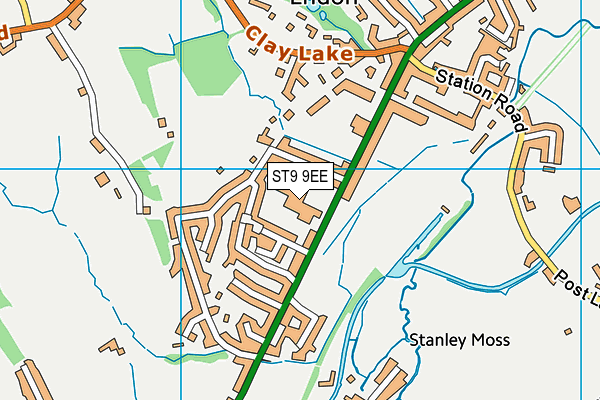 ST9 9EE map - OS VectorMap District (Ordnance Survey)