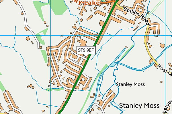 ST9 9EF map - OS VectorMap District (Ordnance Survey)