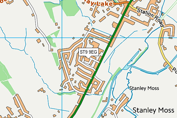 ST9 9EG map - OS VectorMap District (Ordnance Survey)