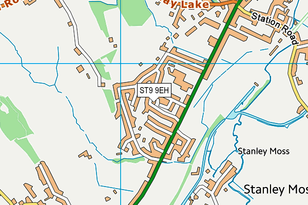 ST9 9EH map - OS VectorMap District (Ordnance Survey)