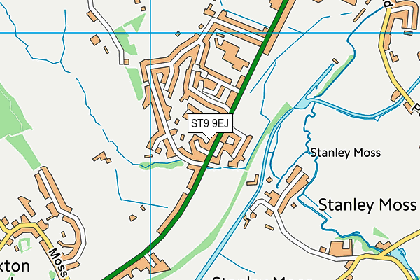 ST9 9EJ map - OS VectorMap District (Ordnance Survey)