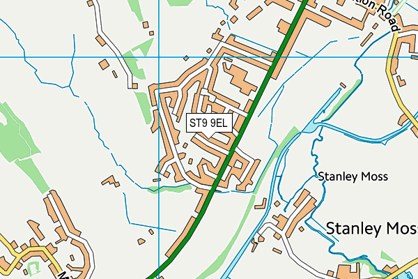 ST9 9EL map - OS VectorMap District (Ordnance Survey)