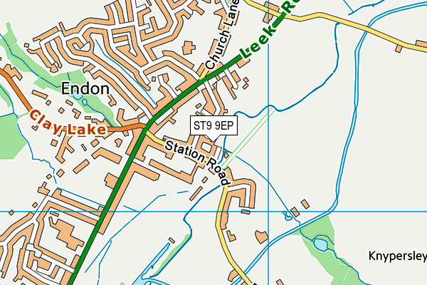 ST9 9EP map - OS VectorMap District (Ordnance Survey)