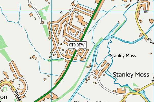 ST9 9EW map - OS VectorMap District (Ordnance Survey)