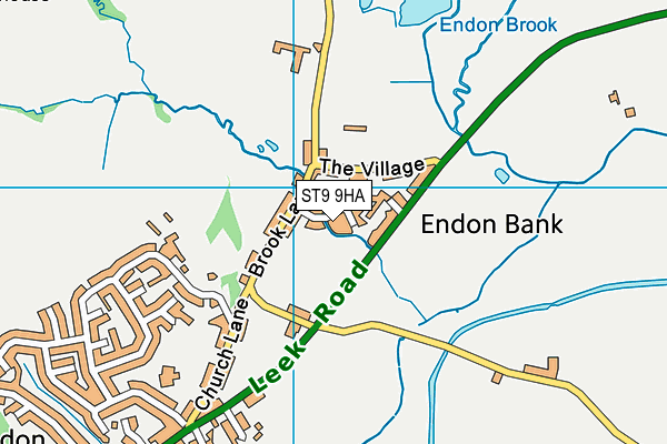 ST9 9HA map - OS VectorMap District (Ordnance Survey)