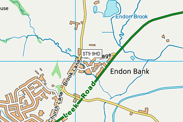 ST9 9HD map - OS VectorMap District (Ordnance Survey)