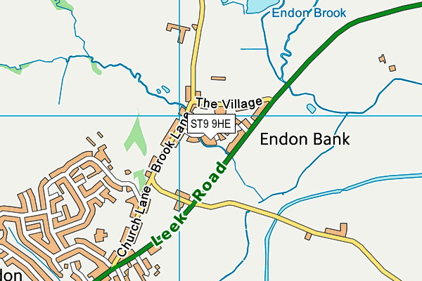 ST9 9HE map - OS VectorMap District (Ordnance Survey)