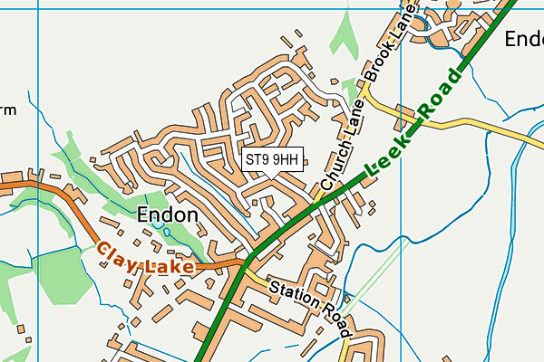Endon Hall Primary School map (ST9 9HH) - OS VectorMap District (Ordnance Survey)