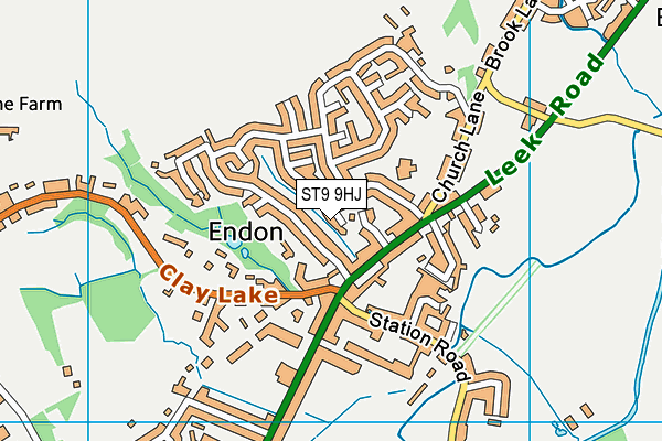 ST9 9HJ map - OS VectorMap District (Ordnance Survey)