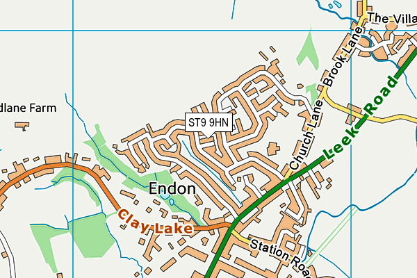 ST9 9HN map - OS VectorMap District (Ordnance Survey)