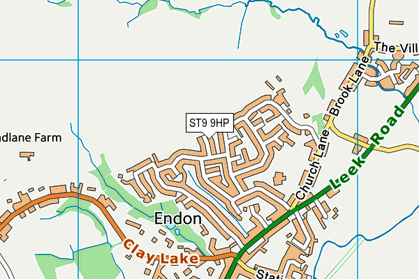 ST9 9HP map - OS VectorMap District (Ordnance Survey)