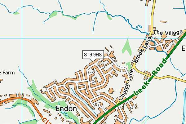 ST9 9HS map - OS VectorMap District (Ordnance Survey)