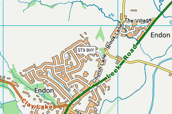 ST9 9HY map - OS VectorMap District (Ordnance Survey)