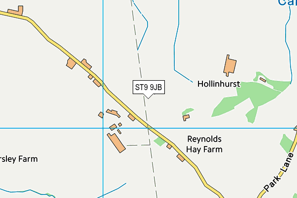 ST9 9JB map - OS VectorMap District (Ordnance Survey)