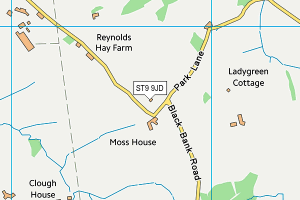 ST9 9JD map - OS VectorMap District (Ordnance Survey)