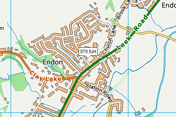 ST9 9JH map - OS VectorMap District (Ordnance Survey)