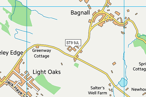 ST9 9JL map - OS VectorMap District (Ordnance Survey)