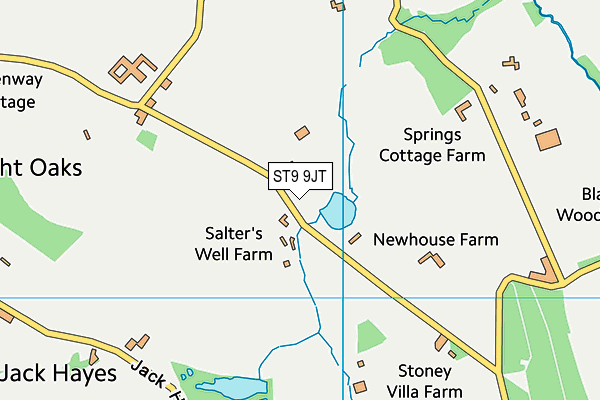 ST9 9JT map - OS VectorMap District (Ordnance Survey)