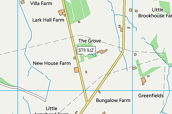 ST9 9JZ map - OS VectorMap District (Ordnance Survey)