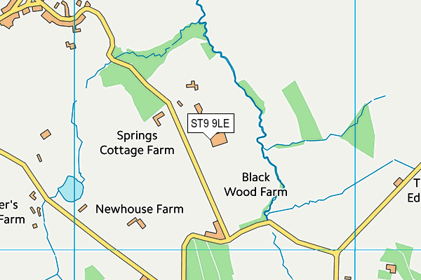 ST9 9LE map - OS VectorMap District (Ordnance Survey)