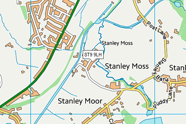 ST9 9LH map - OS VectorMap District (Ordnance Survey)