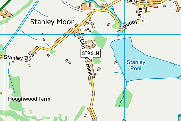 ST9 9LN map - OS VectorMap District (Ordnance Survey)