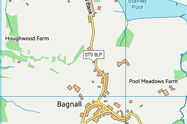 ST9 9LP map - OS VectorMap District (Ordnance Survey)