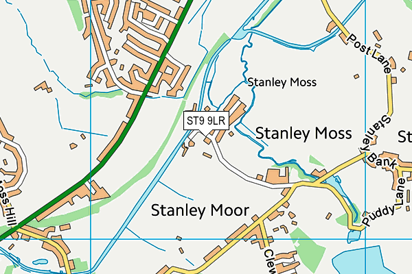 ST9 9LR map - OS VectorMap District (Ordnance Survey)