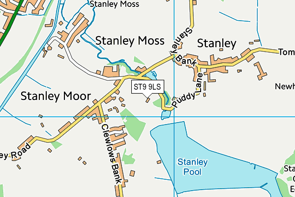 ST9 9LS map - OS VectorMap District (Ordnance Survey)