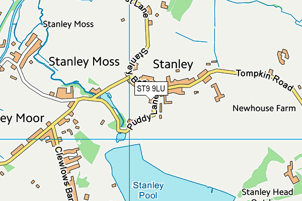 ST9 9LU map - OS VectorMap District (Ordnance Survey)