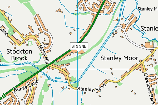 ST9 9NE map - OS VectorMap District (Ordnance Survey)