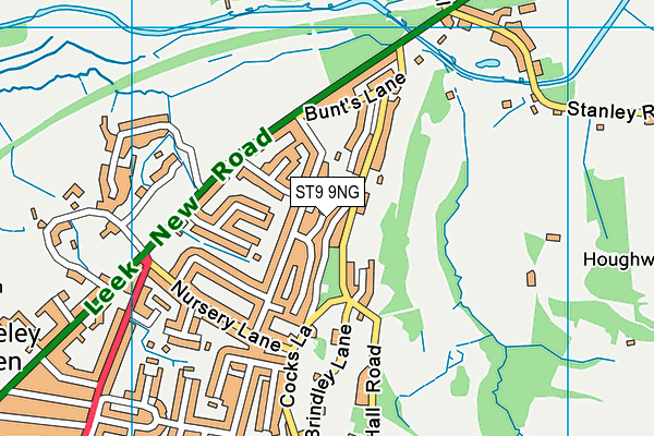 ST9 9NG map - OS VectorMap District (Ordnance Survey)