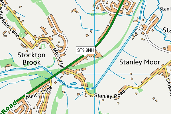 ST9 9NH map - OS VectorMap District (Ordnance Survey)