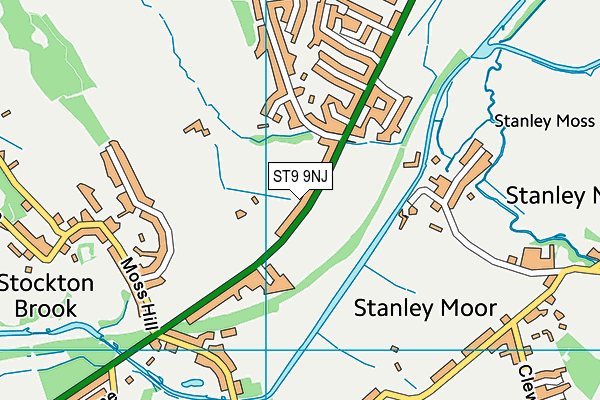 Endon High School Playing Fields map (ST9 9NJ) - OS VectorMap District (Ordnance Survey)