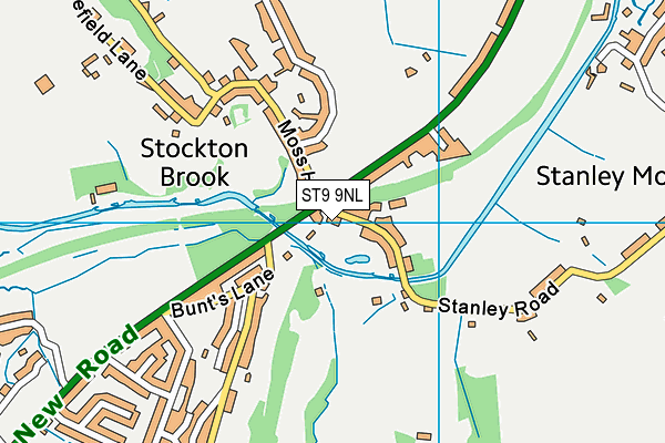 ST9 9NL map - OS VectorMap District (Ordnance Survey)