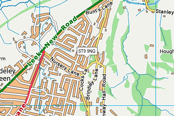 ST9 9NQ map - OS VectorMap District (Ordnance Survey)